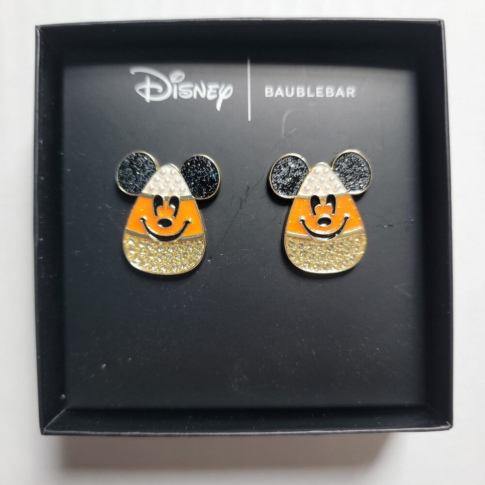 Disney x Baublebar Candy Corn Mickey Mouse Earrings Halloween NIB